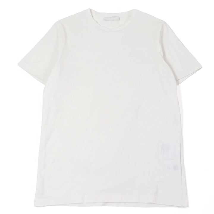 Excellent PRADA Short sleeve T-shirt Embroidered logo crew neck white mens XS