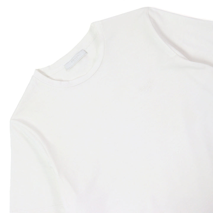 Excellent PRADA Short sleeve T-shirt Embroidered logo crew neck white mens XS