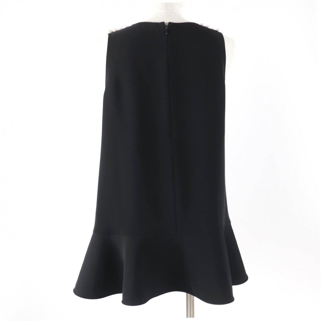 Great YOKO CHAN blouse Sleeveless with fake pearls black Women 38 YCB-219-127