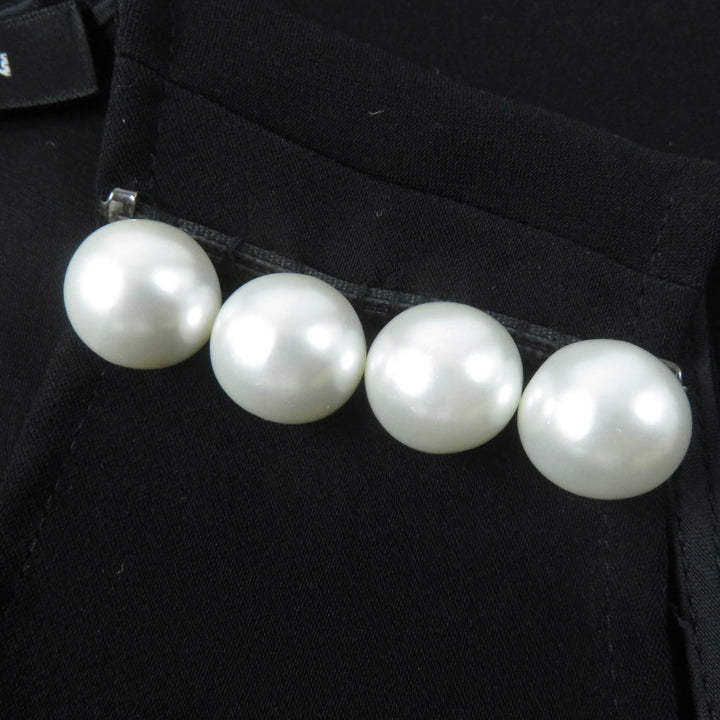 Great YOKO CHAN blouse Sleeveless with fake pearls black Women 38 YCB-219-127