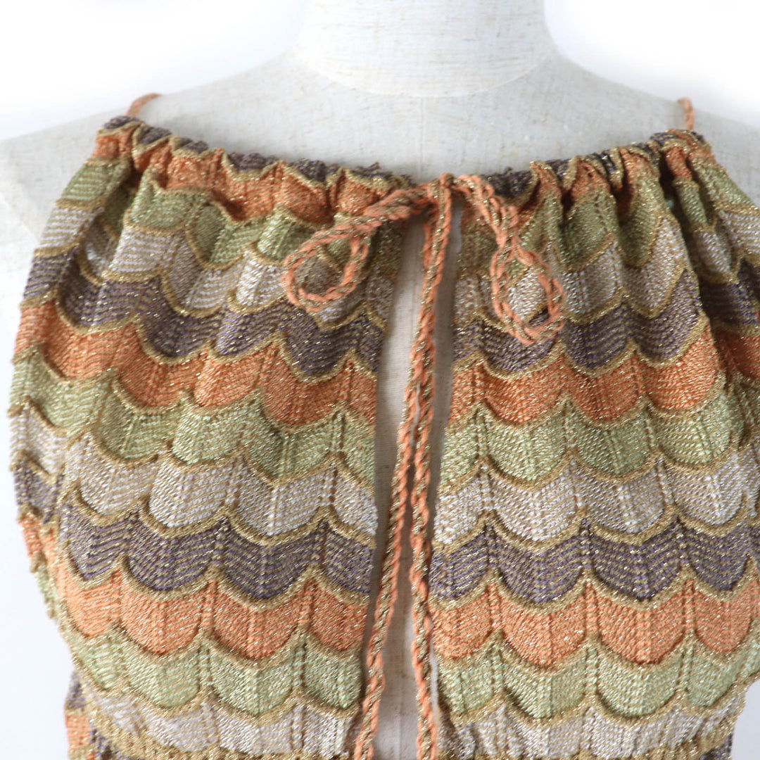 Excellent M MISSONI one piece All-over print design dress, knit multicolor Rayon