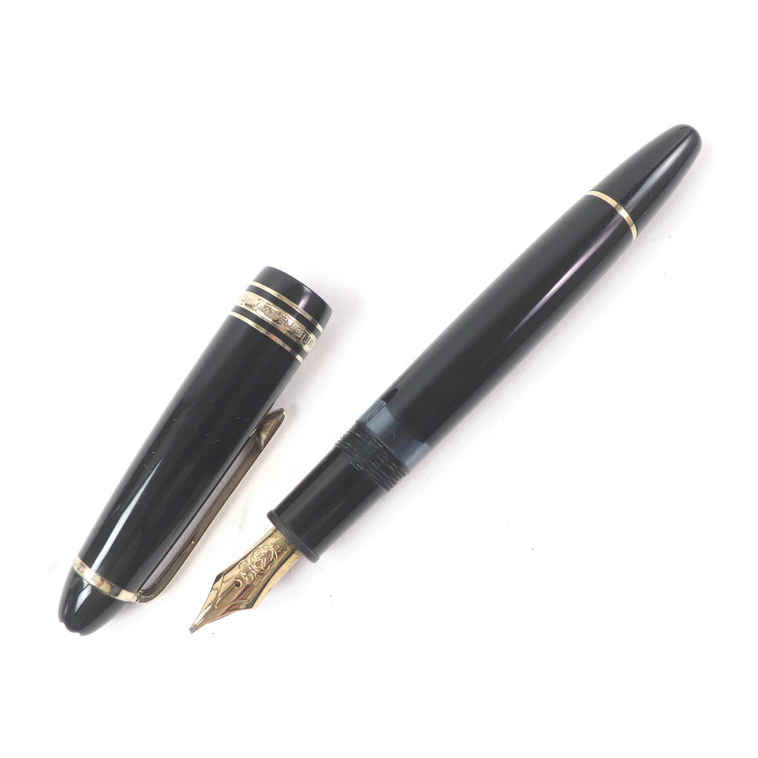 Great MONTBLANC fountain pen 146 Meisterstck Cap Type Black gold 14K mens