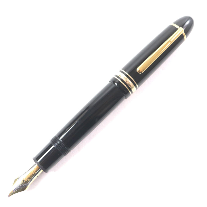 Excellent MONTBLANC fountain pen Meisterstck white star Black gold 18K mens