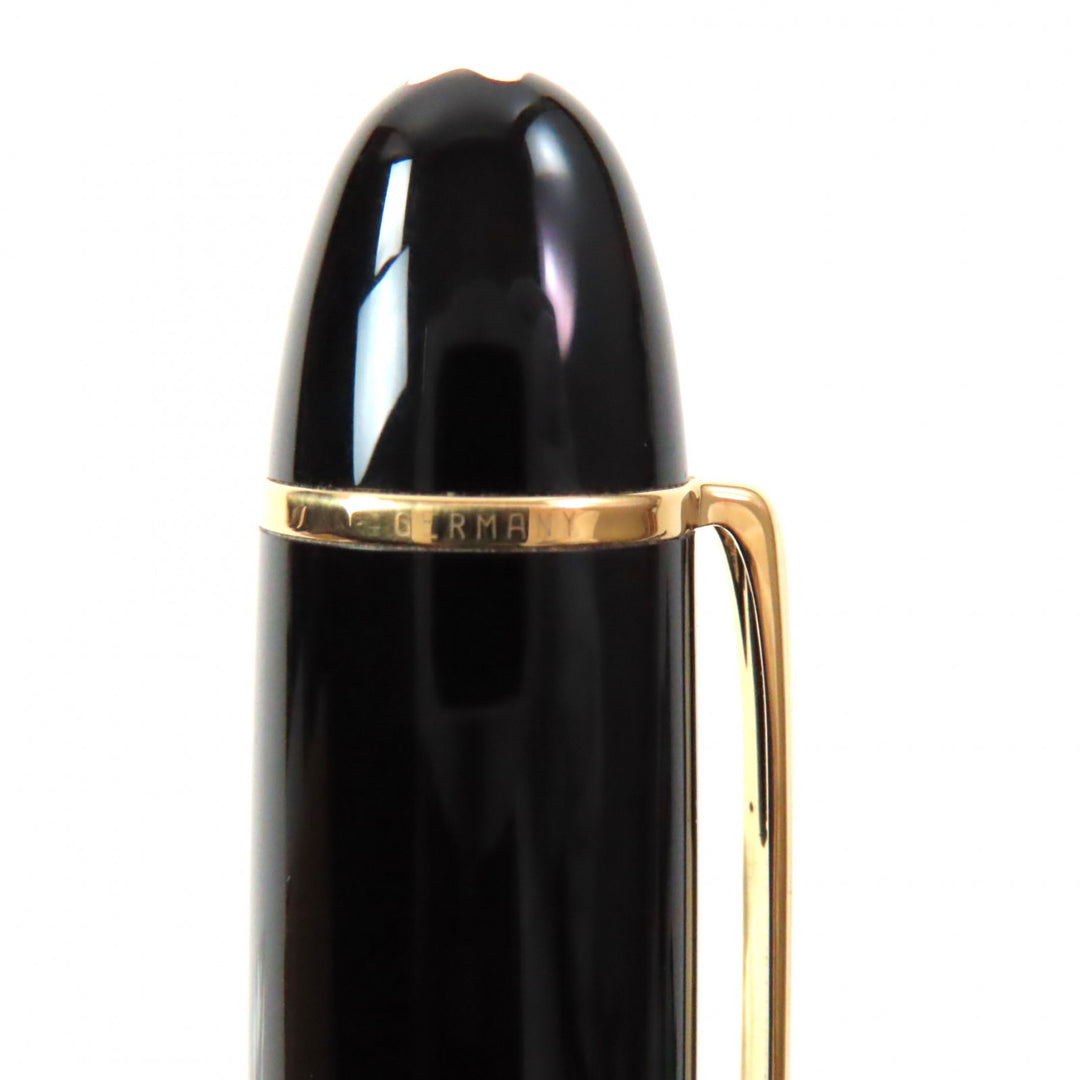 Excellent MONTBLANC fountain pen Meisterstck white star Black gold 18K mens