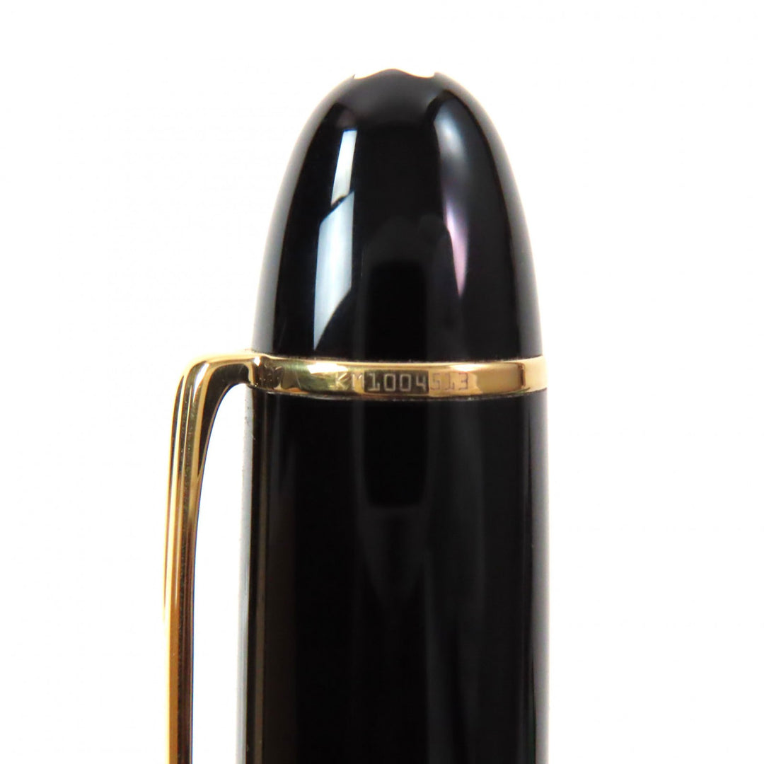 Excellent MONTBLANC fountain pen Meisterstck white star Black gold 18K mens