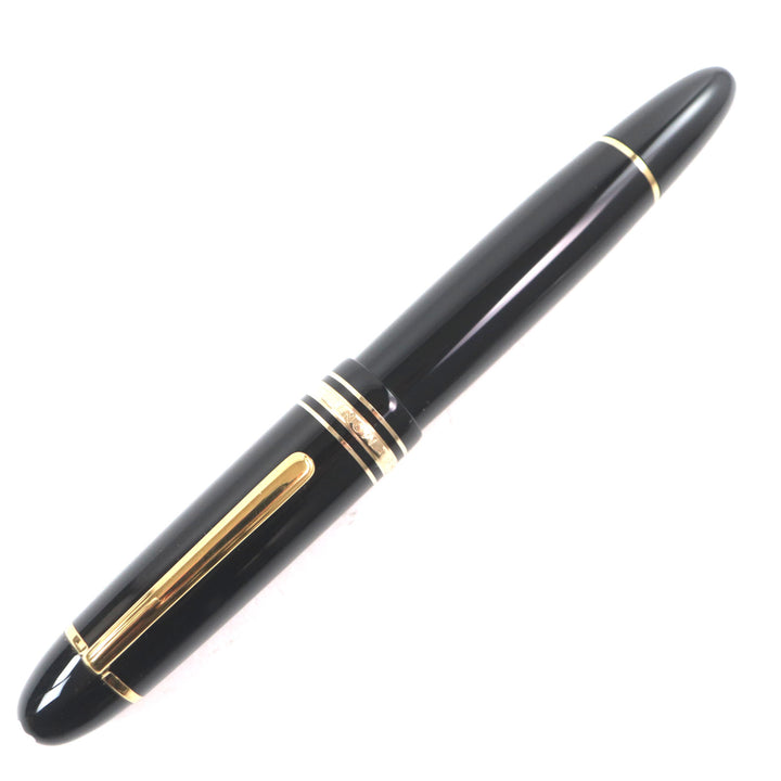 Excellent MONTBLANC fountain pen Meisterstck white star Black gold 18K mens