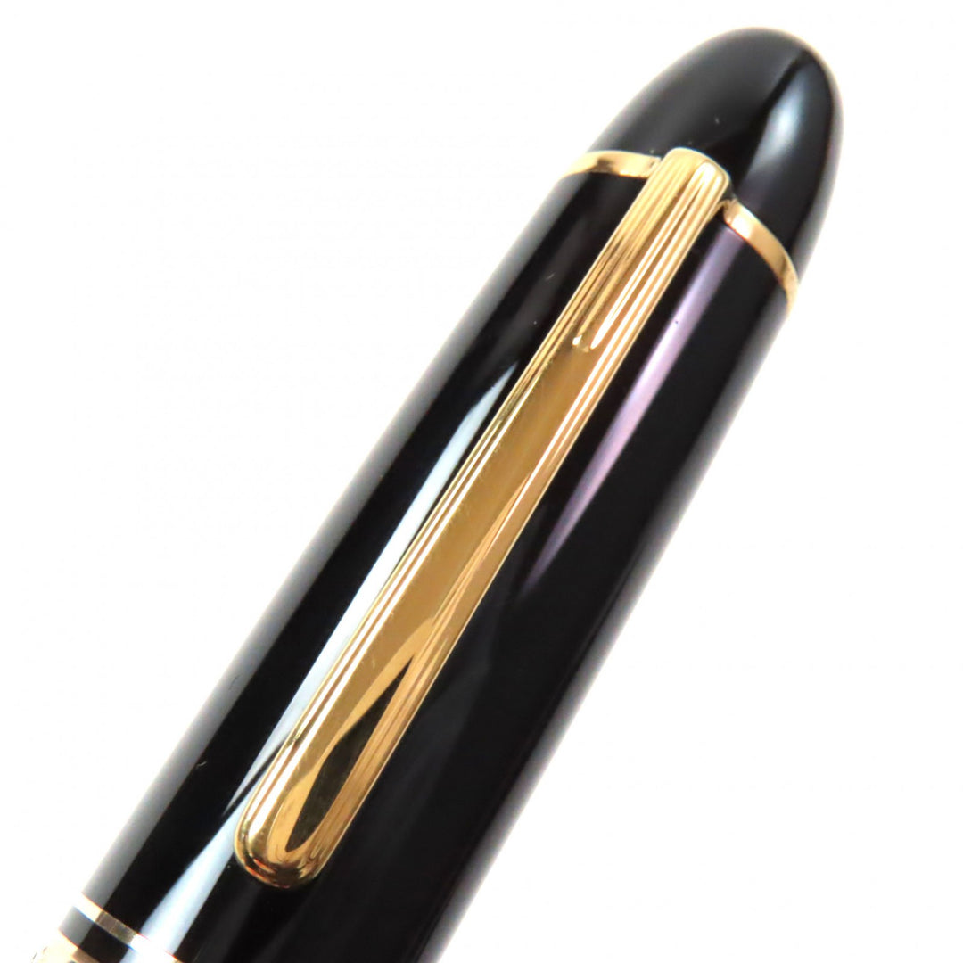 Excellent MONTBLANC fountain pen Meisterstck white star Black gold 18K mens