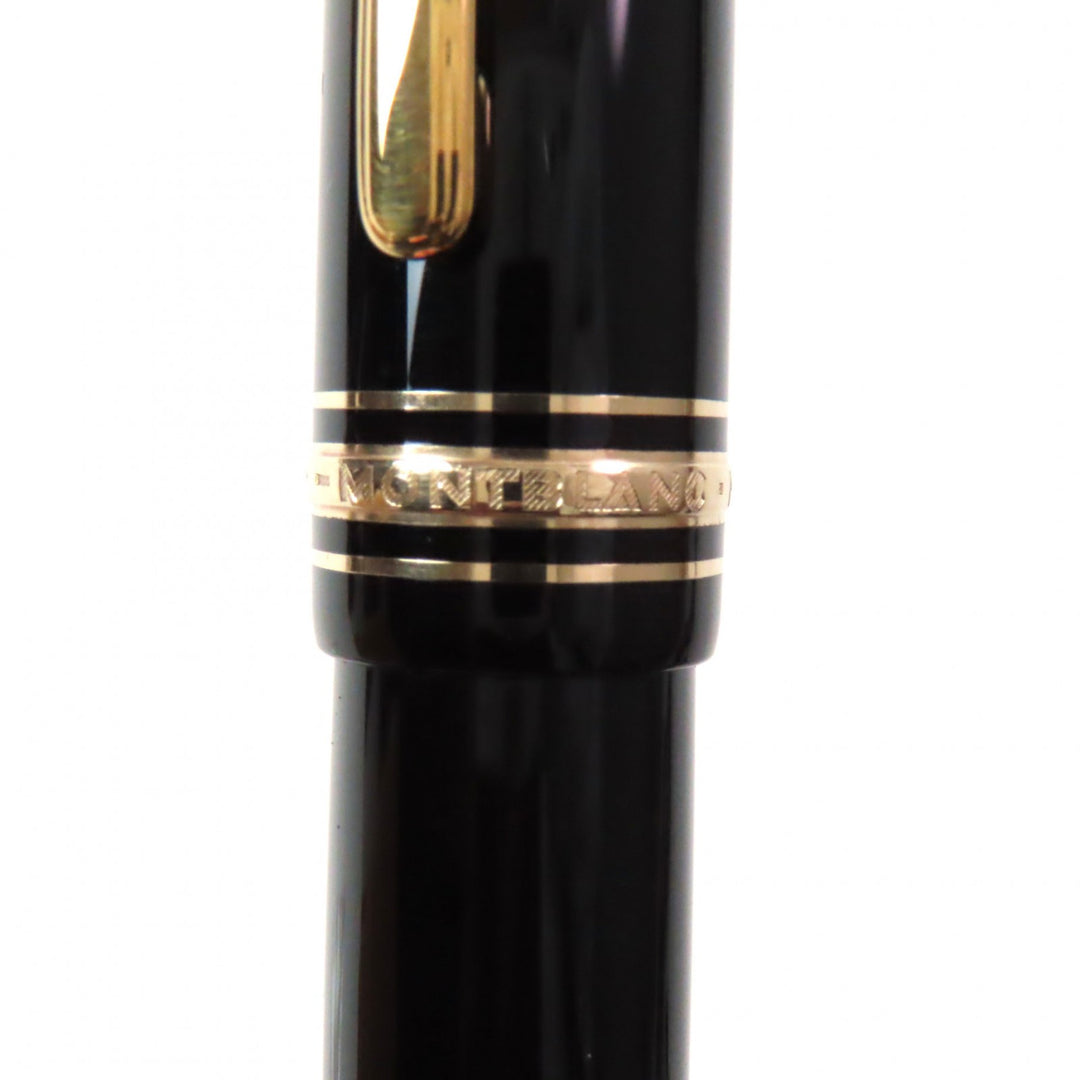 Excellent MONTBLANC fountain pen Meisterstck white star Black gold 18K mens