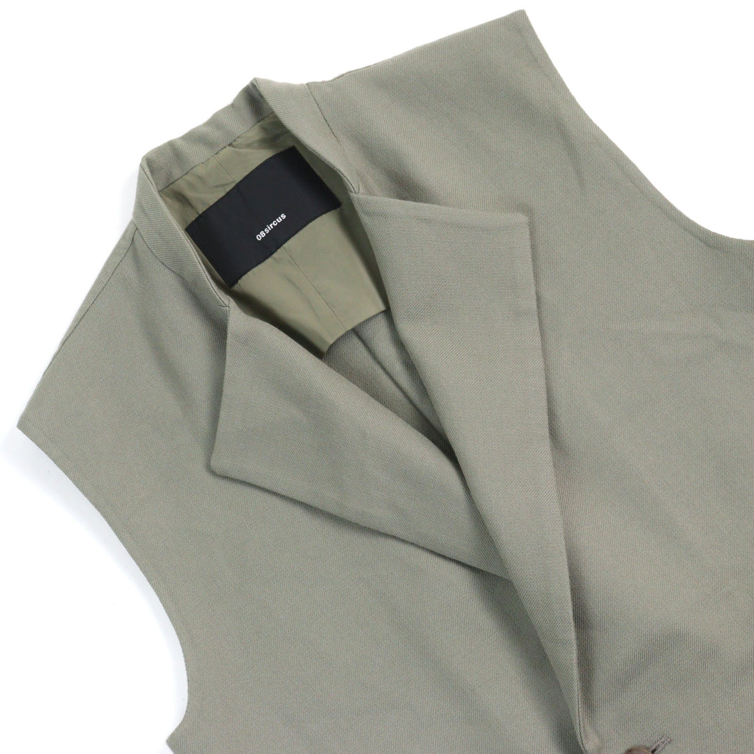 Excellent 08sircus Best Twill double face rever long gilet lapel long gilet 1