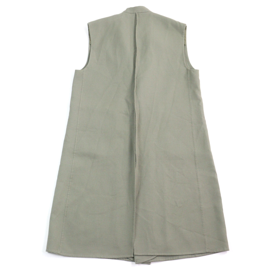 Excellent 08sircus Best Twill double face rever long gilet Double-faced lapel long gilet Khaki green wool mens 1 S23AW-OT08