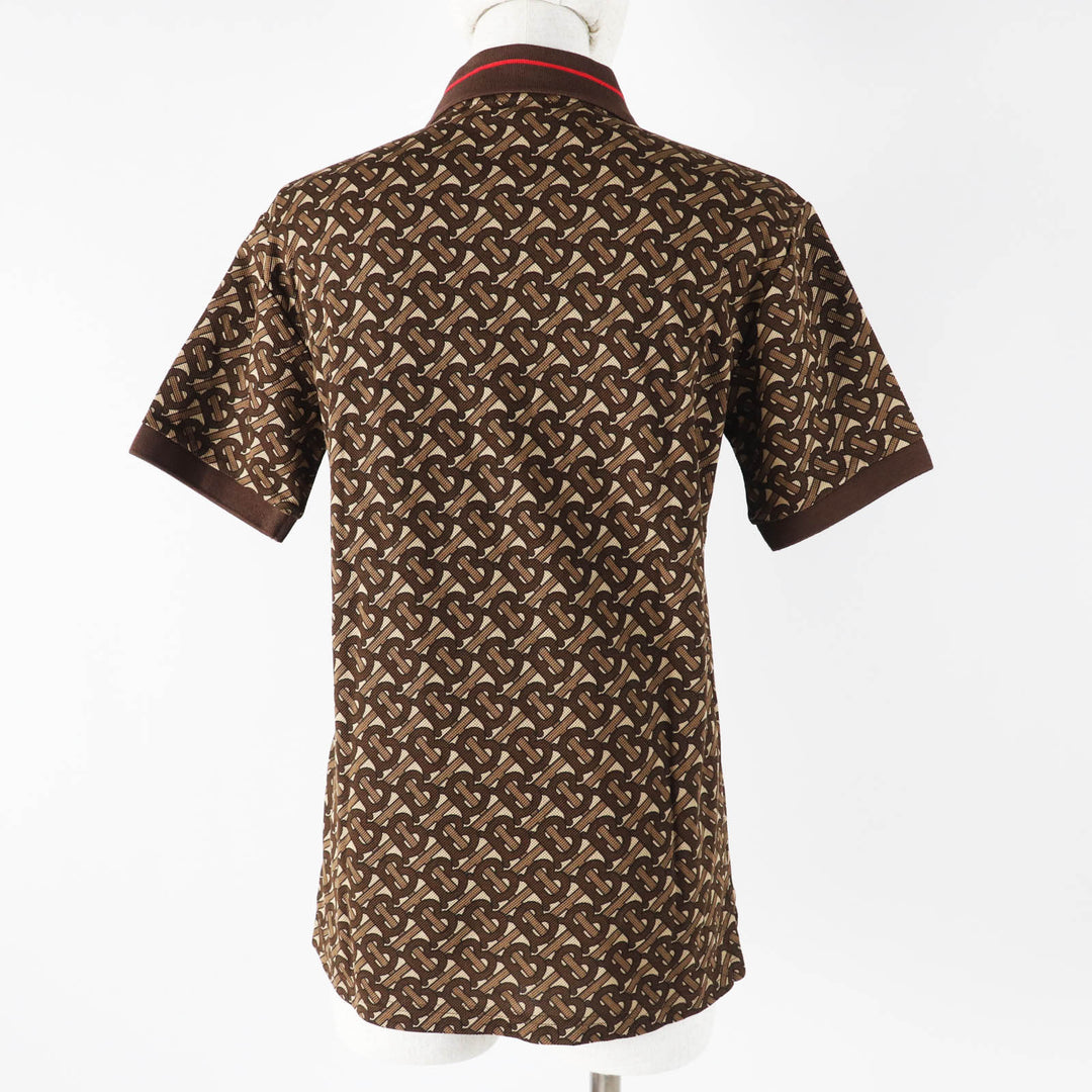 Great BURBERRY Short sleeve polo shirt TB monogram Brown cotton Women XXS