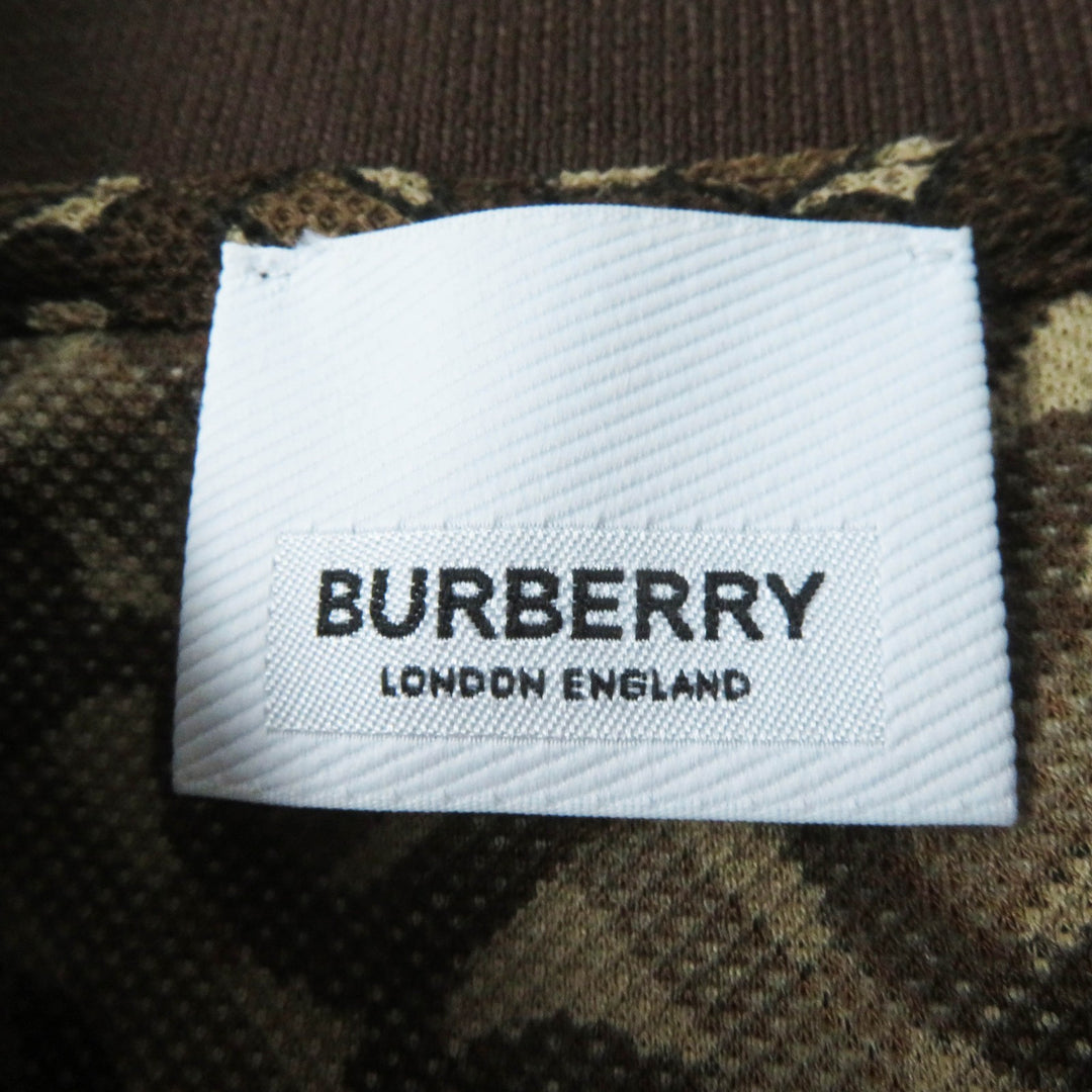 Great BURBERRY Short sleeve polo shirt TB monogram Brown cotton Women XXS