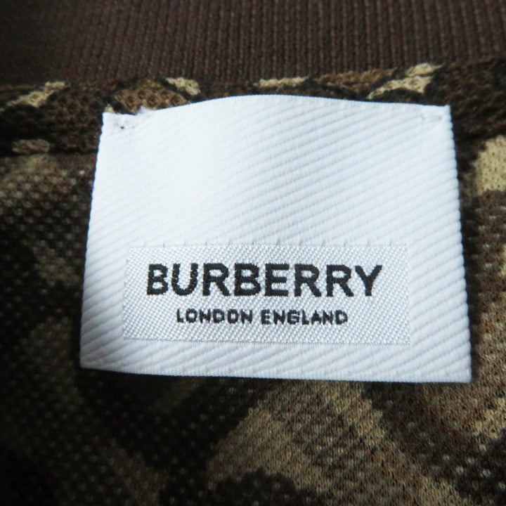 Great BURBERRY Short sleeve polo shirt TB monogram Brown cotton Women XXS
