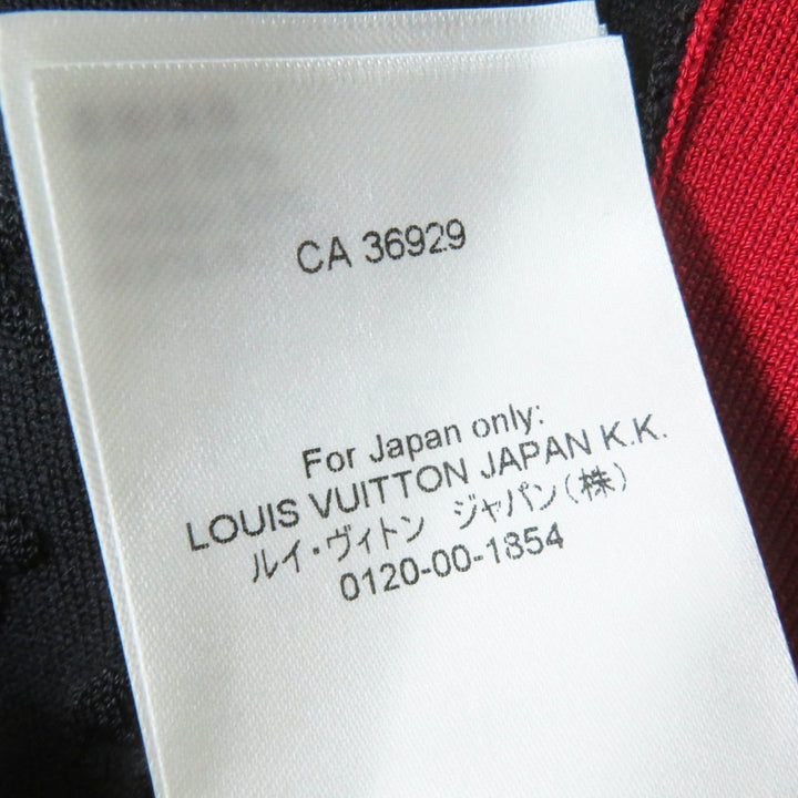 Excellent LOUIS VUITTON Tank top Embossed Monogram Sporty Black red silk Women S