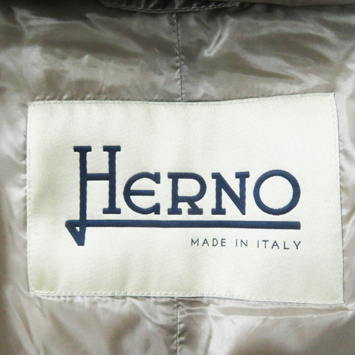 Excellent Herno down coat Switching design gray wool Women 40 PI0983D