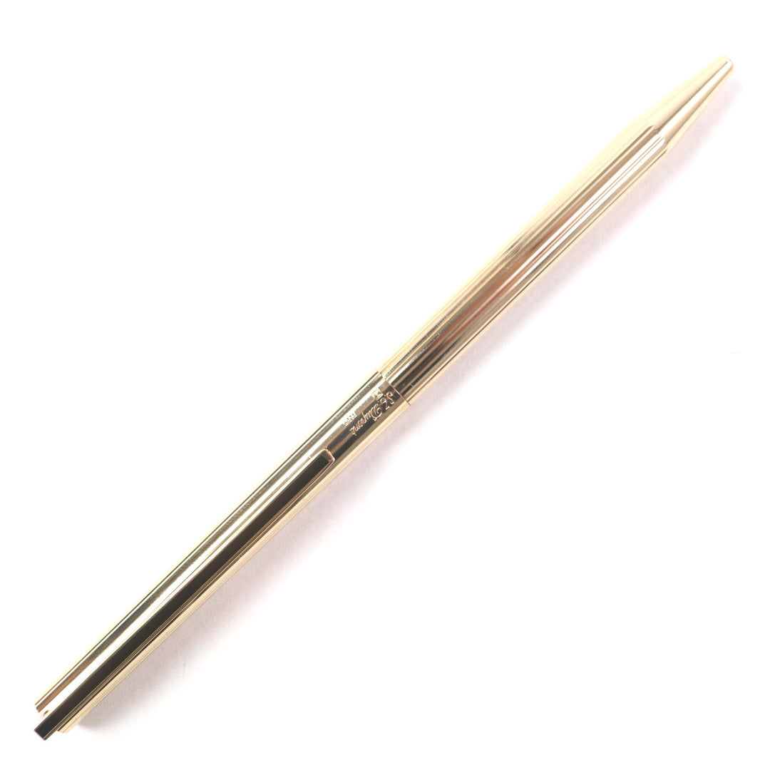 Great Dupont Ballpoint pen PG stripe with engraved logo and twist fastening gold mens