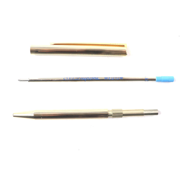 Great Dupont Ballpoint pen PG stripe with engraved logo and twist fastening gold mens