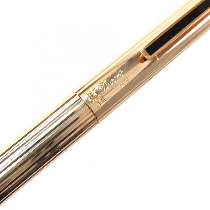 Great Dupont Ballpoint pen PG stripe with engraved logo and twist fastening gold mens