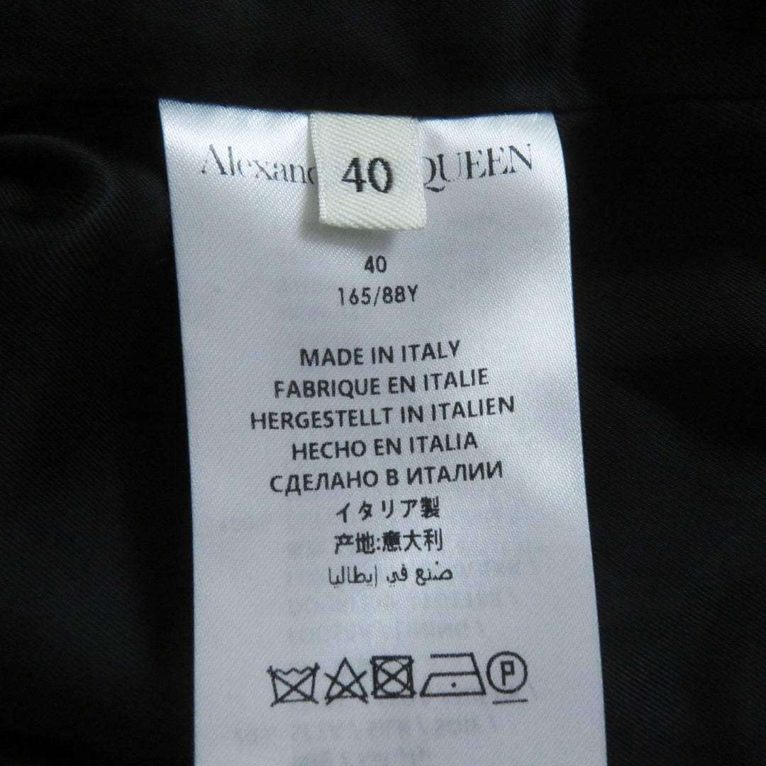 Excellent Alexander McQueen coat long tweed black multi wool Women 40 627522