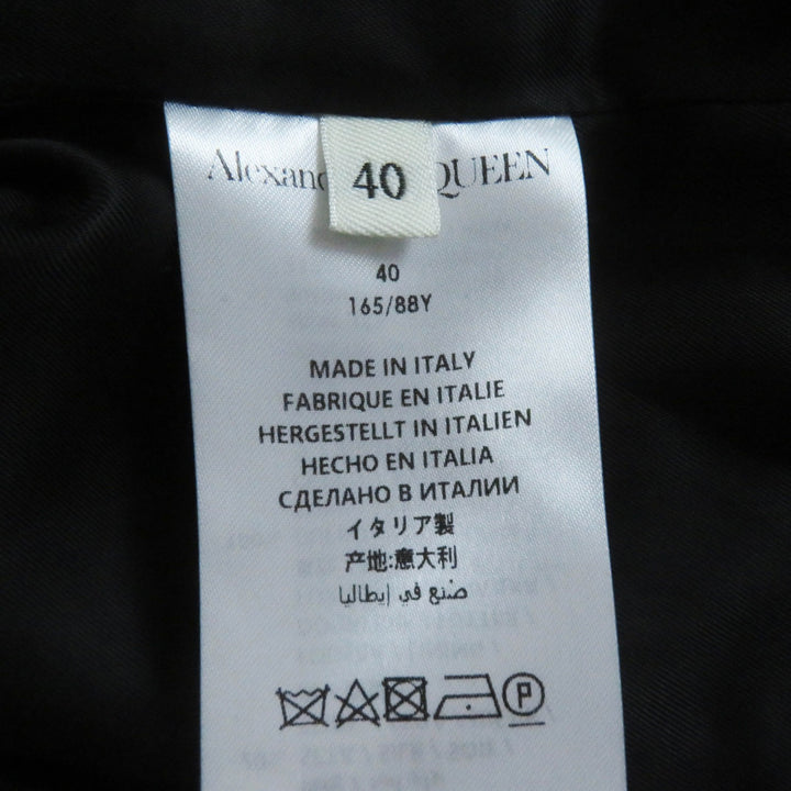 Excellent Alexander McQueen coat long tweed black multi wool Women 40 627522