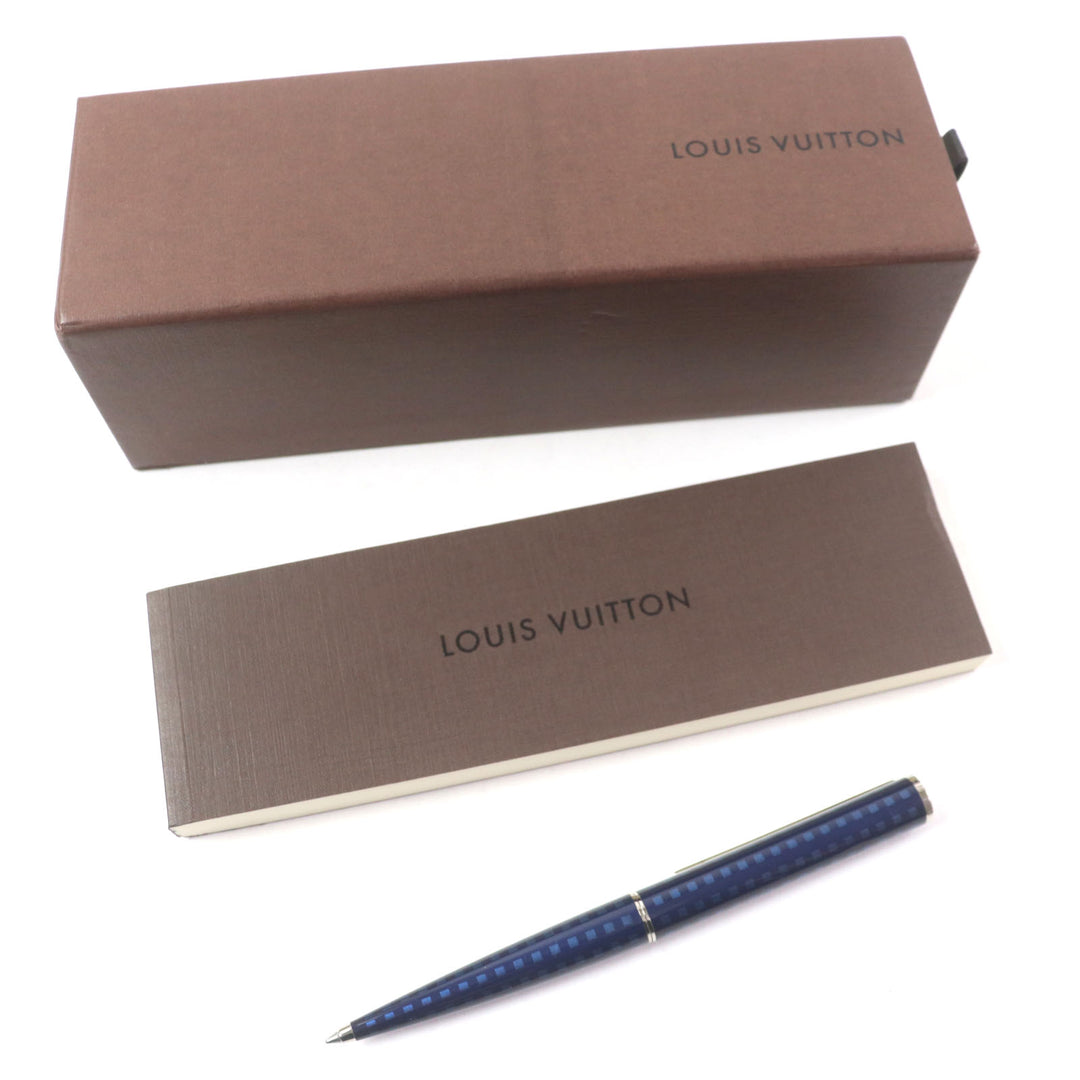 Great LOUIS VUITTON Ballpoint pen Jet rack Twist type Navy Silver mens N79155
