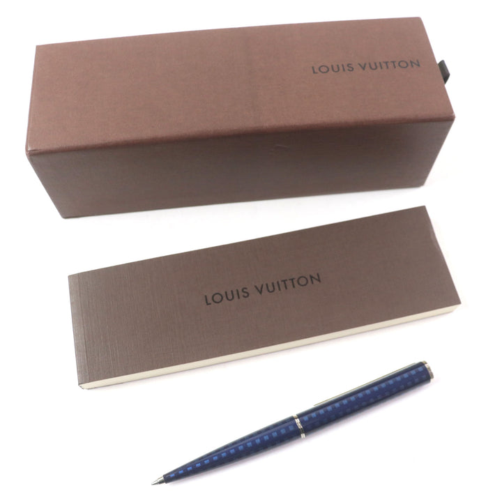 Great LOUIS VUITTON Ballpoint pen Jet rack Twist type Navy Silver mens N79155