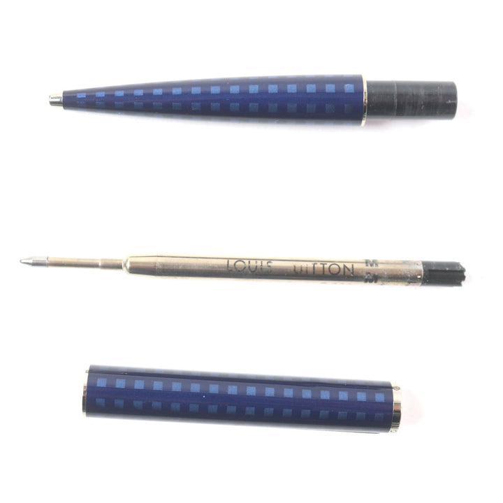 Great LOUIS VUITTON Ballpoint pen Jet rack Twist type Navy Silver mens N79155