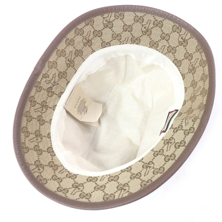 Great GUCCI Palace hat Web Line Bucket beige polyester mens 726133