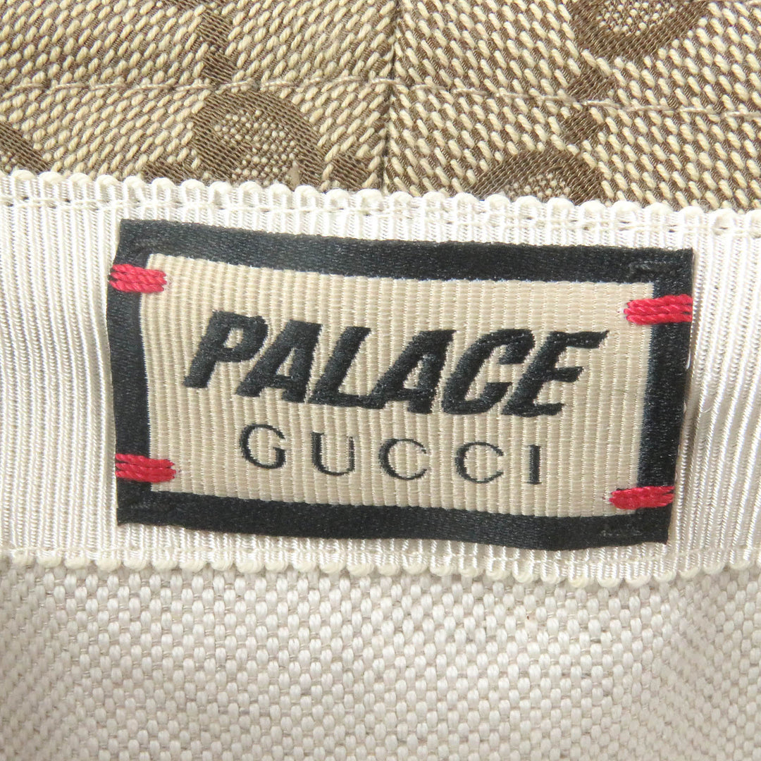 Great GUCCI Palace hat Web Line Bucket beige polyester mens 726133