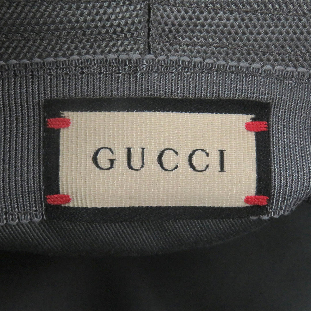 Excellent GUCCI hat Off The Grid GG logo bucket gray Nylon mens 627115