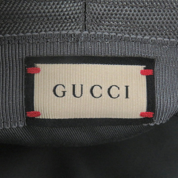 Excellent GUCCI hat Off The Grid GG logo bucket gray Nylon mens 627115