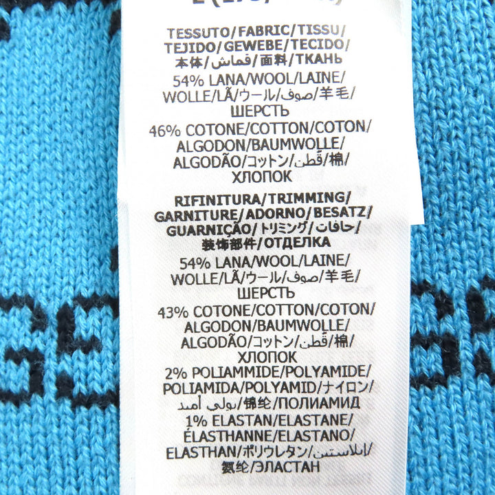 Pristine GUCCI cardigan GG Pattern V-neck Logo Button Knit blue-black wool mens