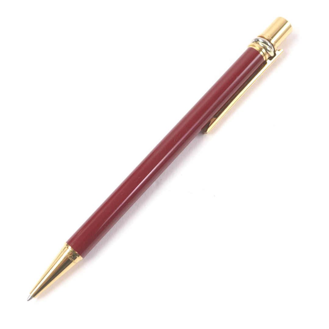 Great Cartier Ballpoint pen Must de Cartier logo twist style Bordeaux gold mens