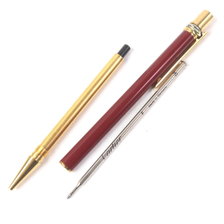 Great Cartier Ballpoint pen Must de Cartier logo twist style Bordeaux gold mens