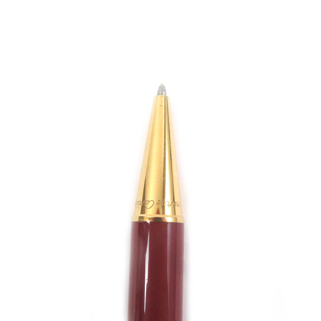 Great Cartier Ballpoint pen Must de Cartier logo twist style Bordeaux gold mens