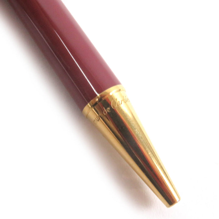 Great Cartier Ballpoint pen Must de Cartier logo twist style Bordeaux gold mens