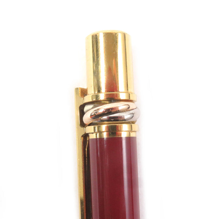 Great Cartier Ballpoint pen Must de Cartier logo twist style Bordeaux gold mens