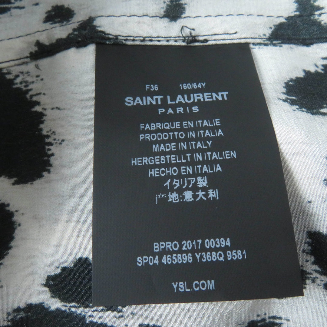 Excellent SAINT LAURENT PARIS Long sleeve shirt Hidden Front Brown silk Women 36