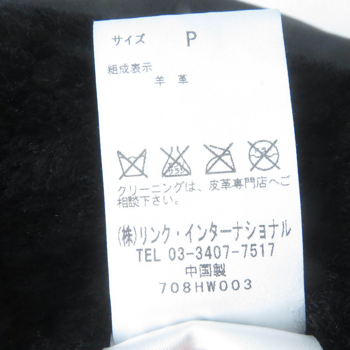 Great HELMUT LANG Mouton jacket Sheepskin Drape black Sheep leather Women