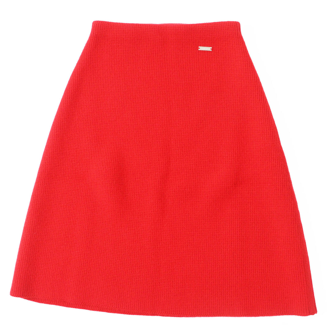 Excellent Salvatore Ferragamo skirt Knee-length A-line knit with logo Red wool Women M