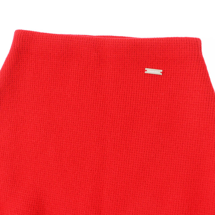 Excellent Salvatore Ferragamo skirt Knee-length A-line knit with logo Red wool