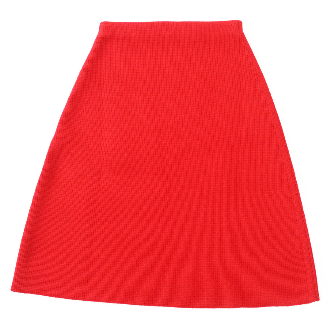 Excellent Salvatore Ferragamo skirt Knee-length A-line knit with logo Red wool