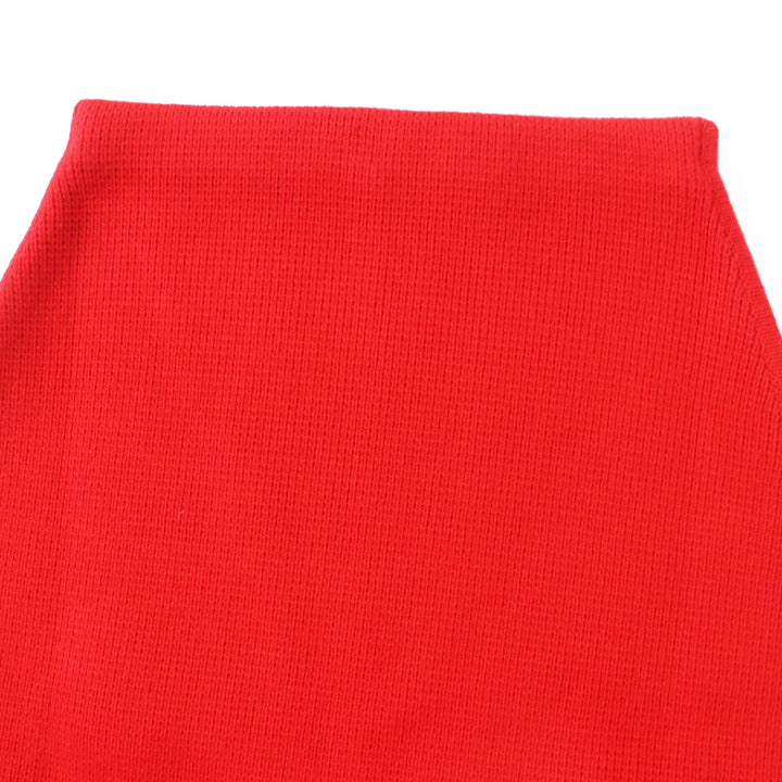 Excellent Salvatore Ferragamo skirt Knee-length A-line knit with logo Red wool