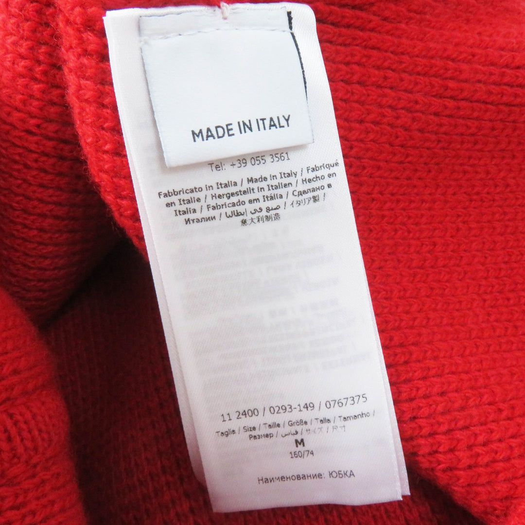 Excellent Salvatore Ferragamo skirt Knee-length A-line knit with logo Red wool