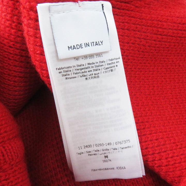 Excellent Salvatore Ferragamo skirt Knee-length A-line knit with logo Red wool