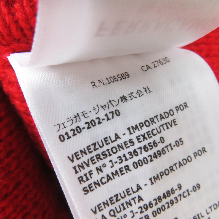 Excellent Salvatore Ferragamo skirt Knee-length A-line knit with logo Red wool