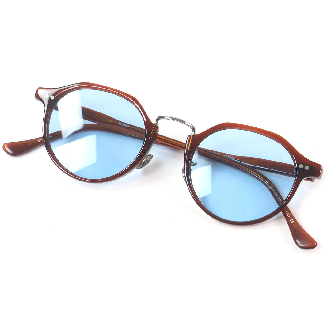 Excellent ayame sunglasses TPC Boston Frame Demo Lens Eyewear Brown mens