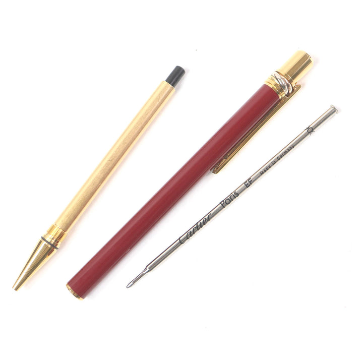 Excellent Cartier Ballpoint pen Trinity de Cartier Double C with logo Bordeaux gold mens