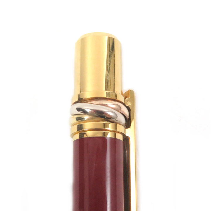 Excellent Cartier Ballpoint pen Trinity de Cartier Double C with logo Bordeaux gold mens
