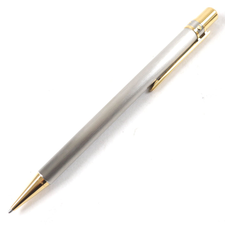 Excellent Cartier Ballpoint pen Logo engraved twist style Silver gold mens